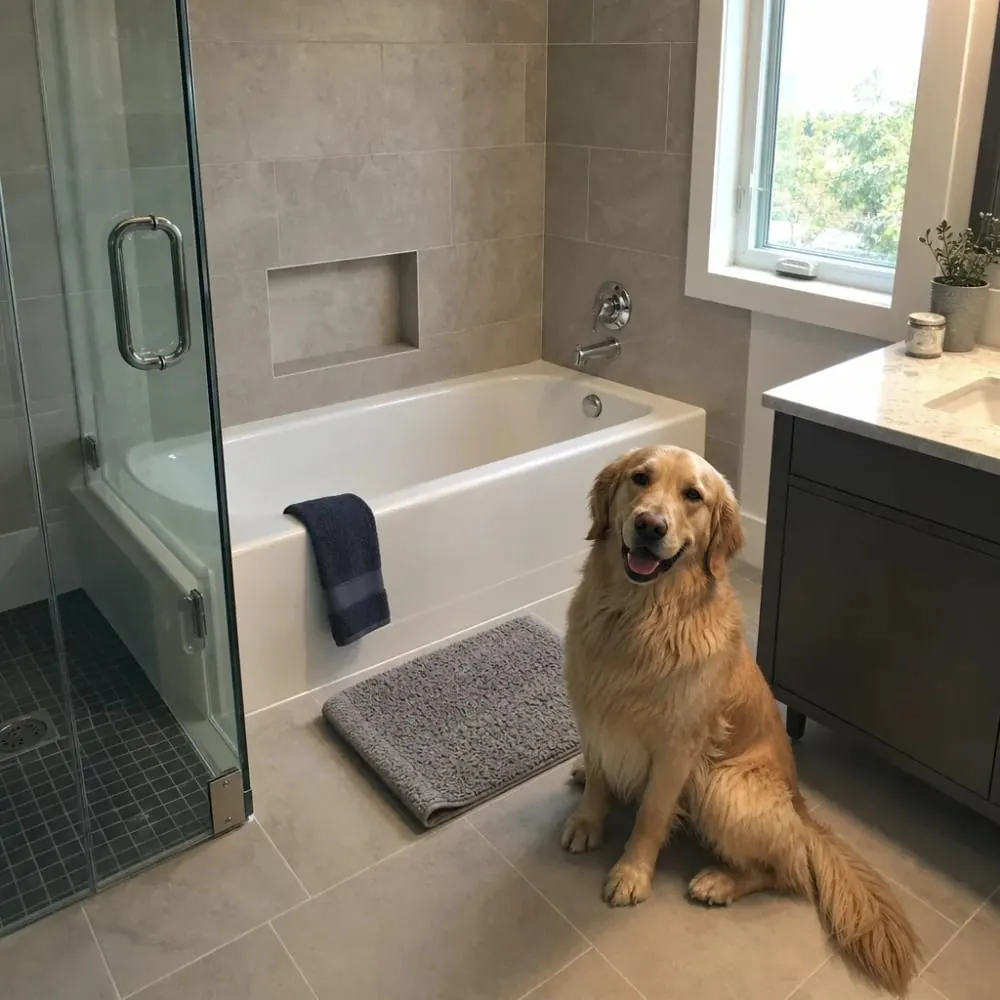 Bathtub repair result showing smooth surface in bathroom