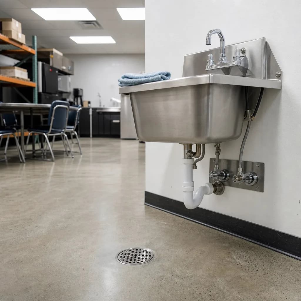 Commercial floor drain with a round grate