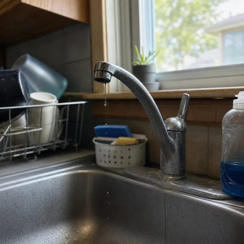 Dripping kitchen faucet signaling expansion tank issue in home