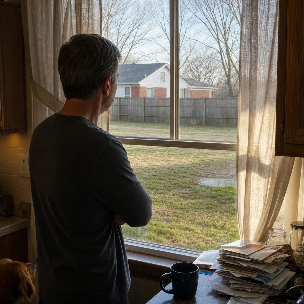 Homeowner notices soggy yard patch signaling septic tank repair need in Evansville