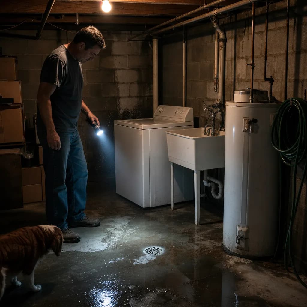 Homeowner finds basement drain backup signaling need for sewer cleaning