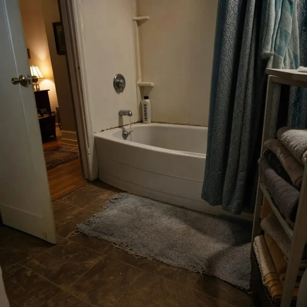 Worn bathtub showing signs needing tub-to-shower conversion in home